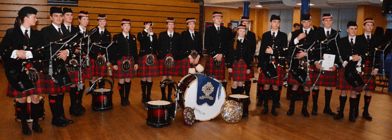 Dollar Academy - winners of the Senior Band Grade and the Best Corps of Drums